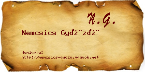 Nemcsics Győző névjegykártya